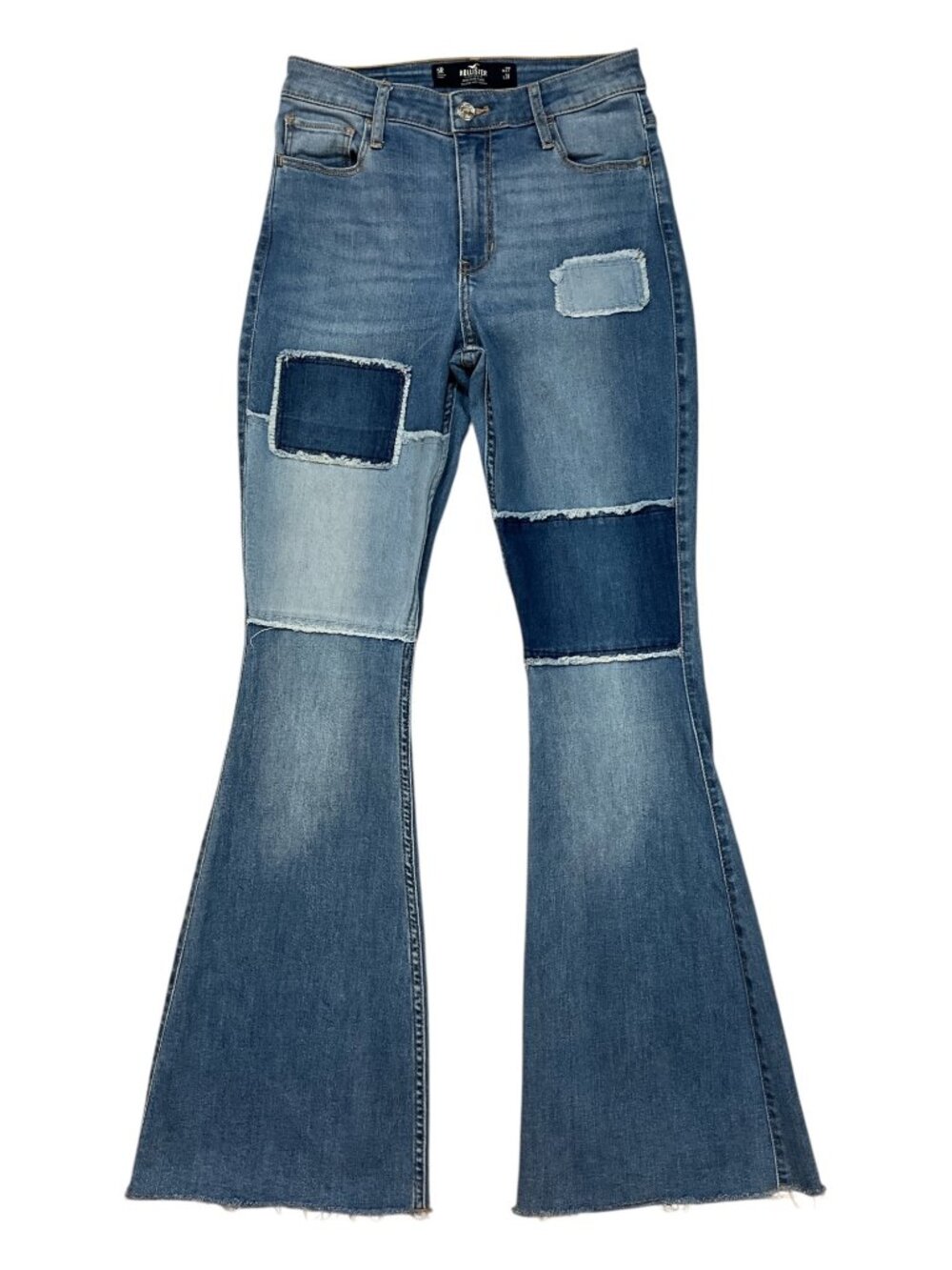 Hollister High Rise Flare Jean 5R Patchwork Retro Juniors